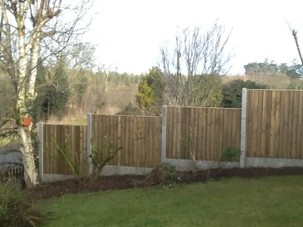 closeboard fencing panels intalled with concrete fence posts